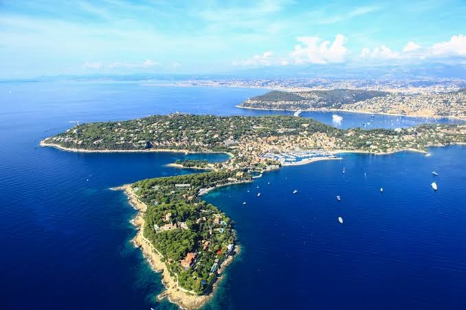 Aerial view of the Saint-Jean-Cap-Ferrat peninsula